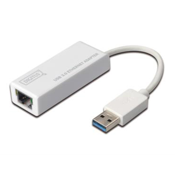 DIGITUS Adaptador de Red través de USB 3.0 - Gigabit Ethernet GBit/s RJ45 Conexión LAN Adicional a través de Conector USB-A