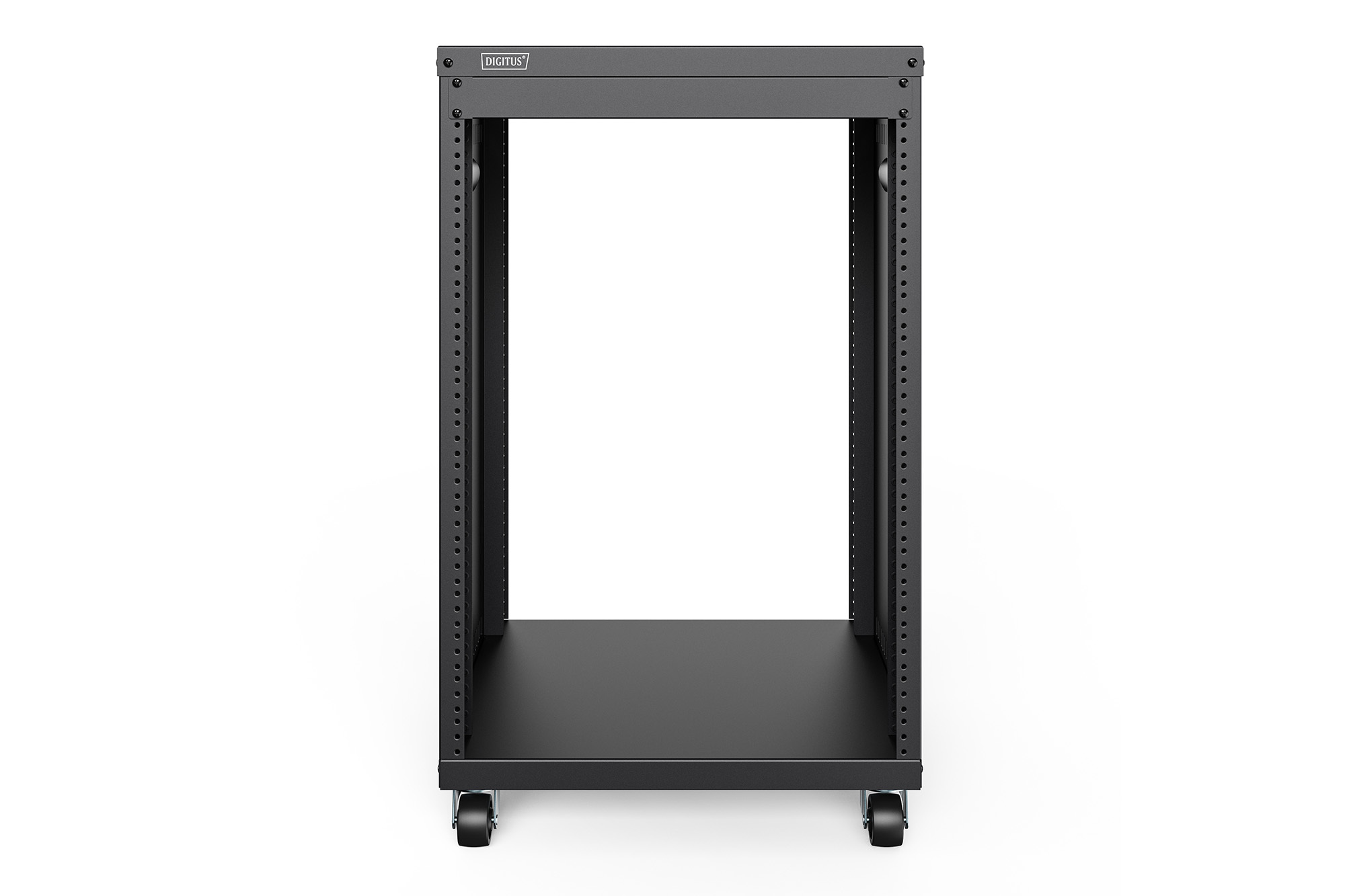 DN-48001  Bastidor AVS de 16UA, 780 x 507 x 460&nbsp;mm Agujeros roscados, ruedas, negro