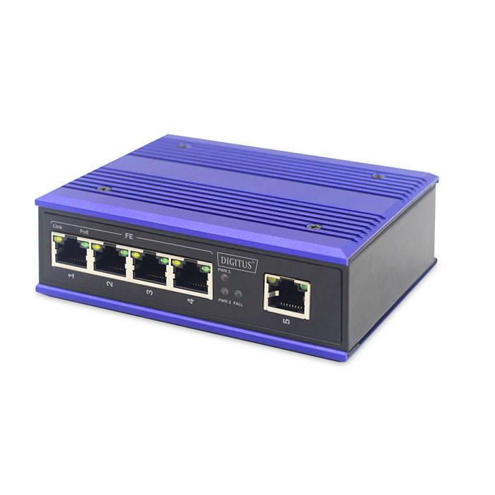 DN-650107  Switch  4 Port Industrial Poe Ethernet + 1 Uplink Port