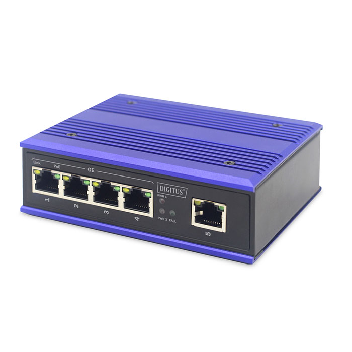 DN-651120  Switch  4 Port Industrial Gigabit Poe + 1 Uplink port