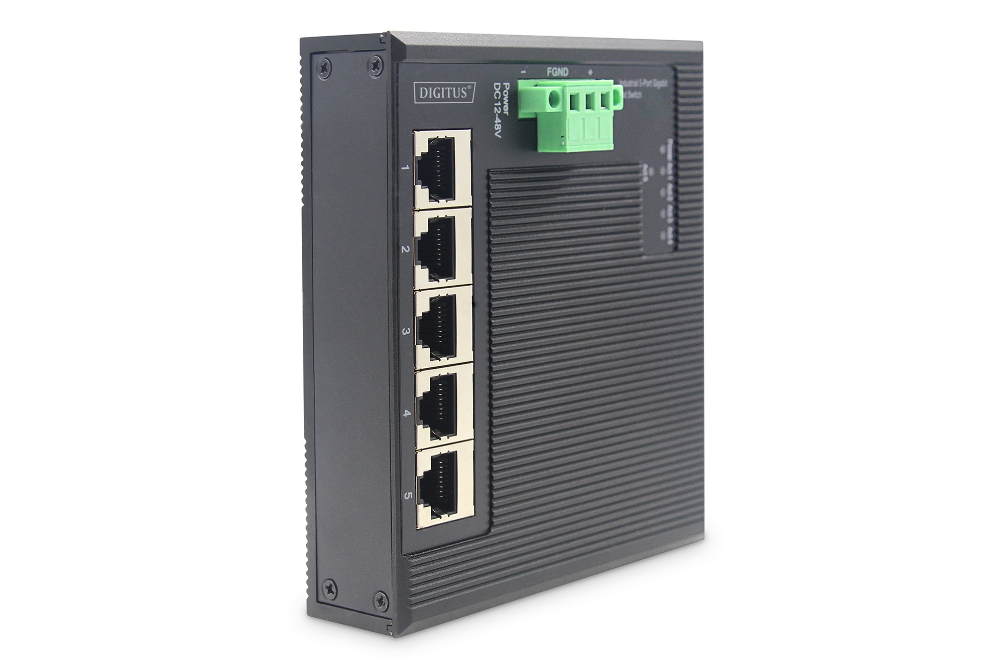 DN-651126  Conmutador de red Ethernet Gigabit de 5 puertos, plano, industrial, no gestionado
