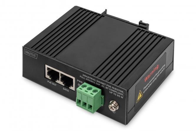DN-651141  Inyector PoE Gigabit industrial, IEEE802.3af, at, bt, potencia PoE hasta 85 W