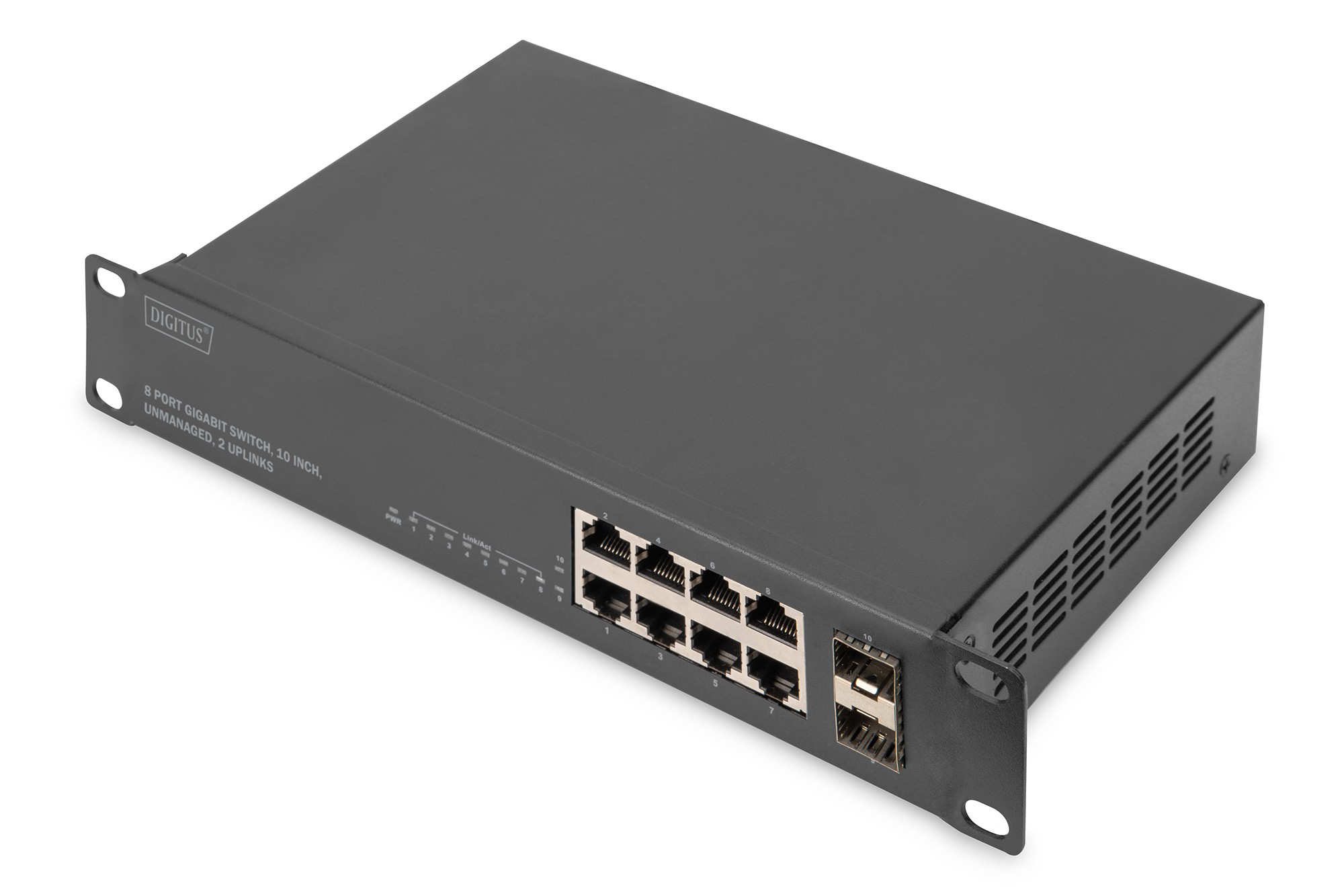 DN-80119  Switch  8 puertos Gigabit 10" +  SFP-Uplinks  Sin Gestion  DIGITUS