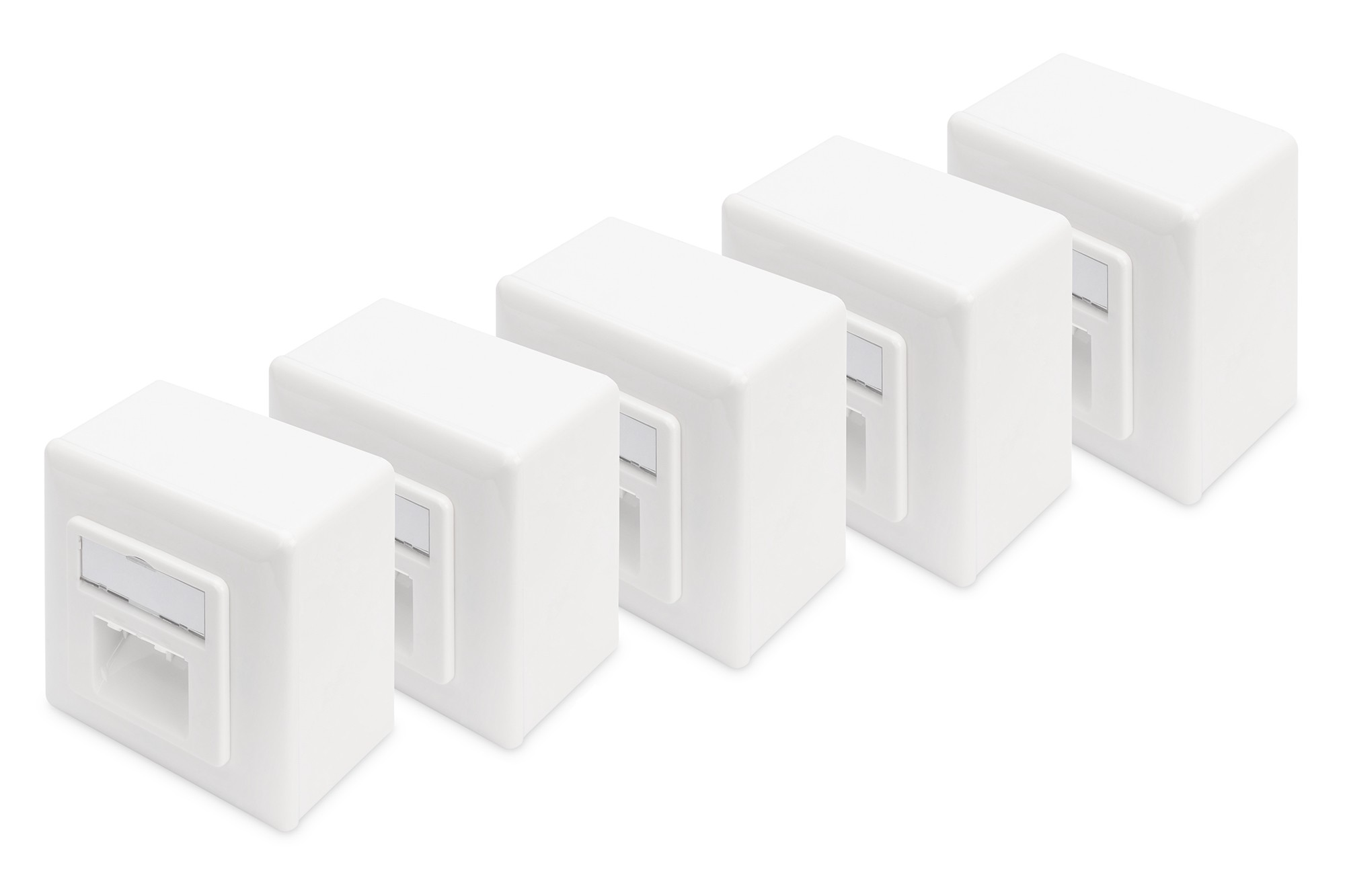 DN-9006/B5-N  Toma de Pared Montaje Superficie x 5 UNIDADES  Cat.6, 2 x RJ45 FTP, color blanco RAL9003 Digitus