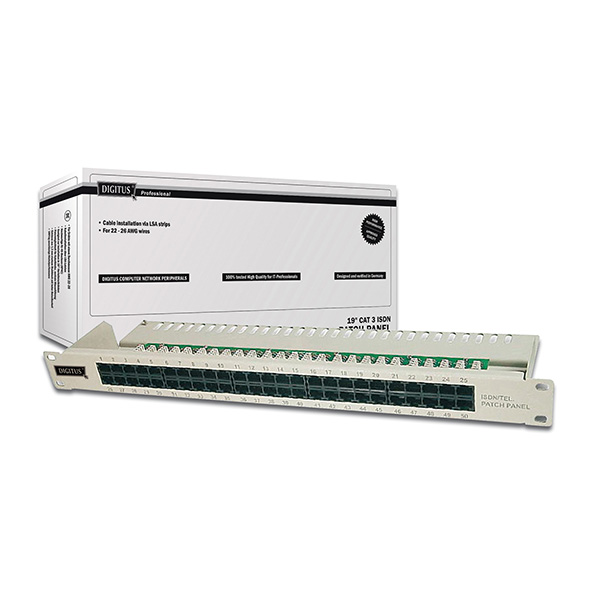 DN-91350-1  Panel 19" 50 puertos CAT 3 ISDN
