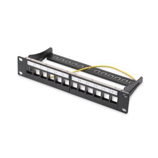 DN-91420  Panel de conexión Modular, 12 puertos 10" Negro