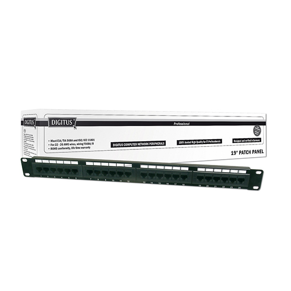 DN-91616U  Panel 19" 16 Puertos UTP Cat 6 Negro 1U