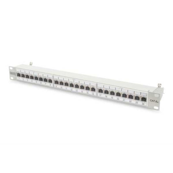 DN-91624S-EA  Panel 19" 24 Puertos FTP Cat 6A Gris 1U Digitus  RAL 7035