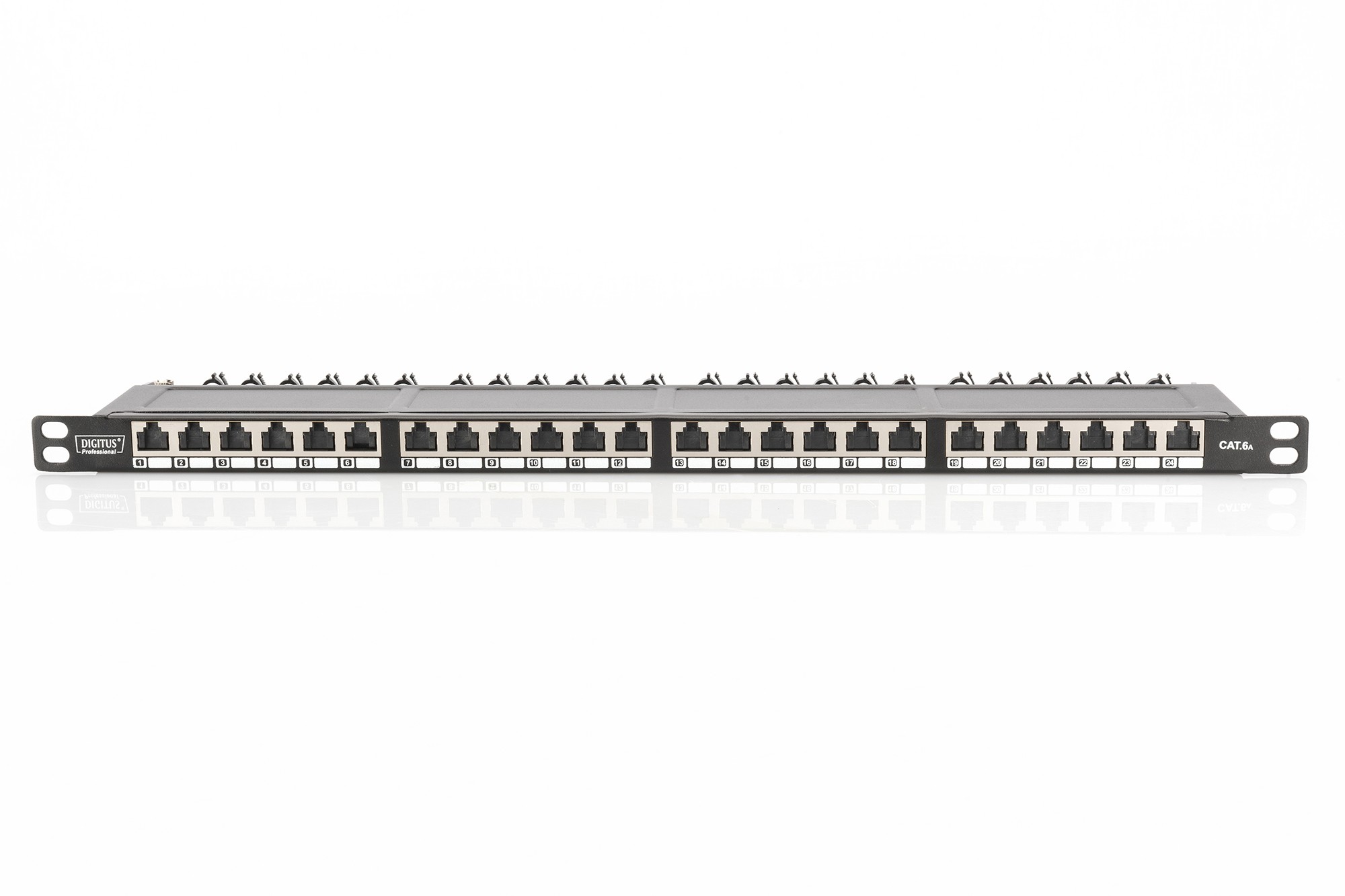 DN-91624S-SL-EA  Panel 19" 24 Puertos FTP Cat 6A Negro 0.5U Digitus