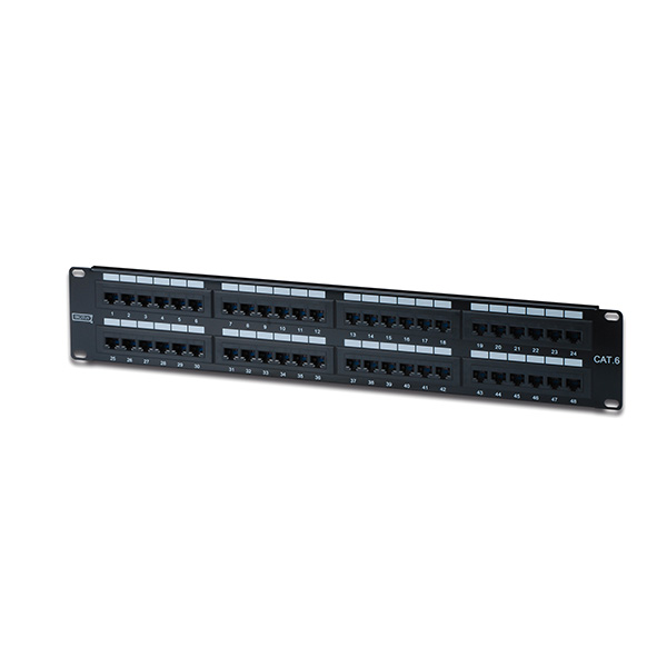 DN-91648U  Panel 19" 48 Puertos UTP Cat.6 Negro 2U