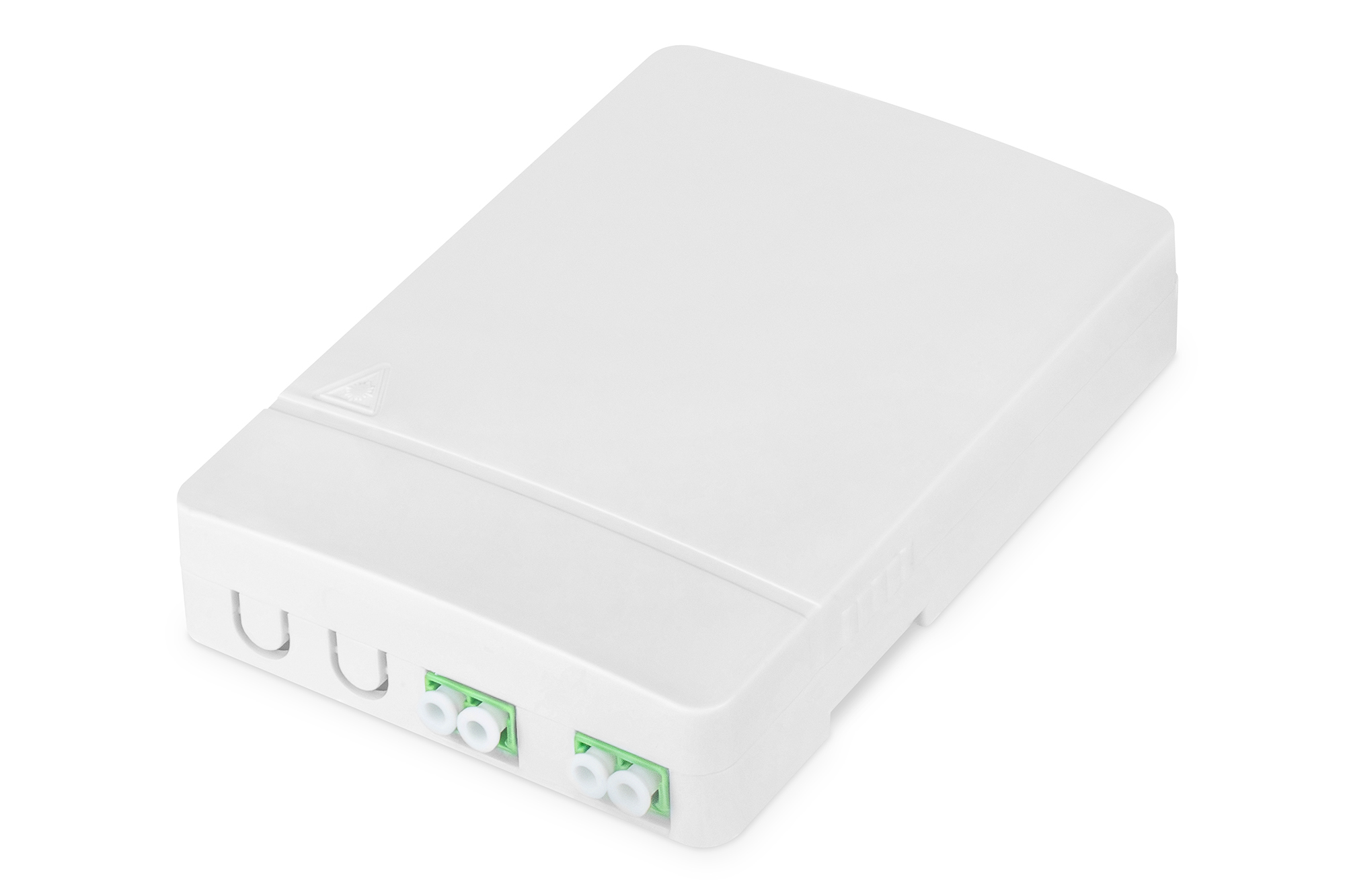 DN-931096  Carcasa FTTH con 2 adaptadores LC (APC) DX Montaje en la pared