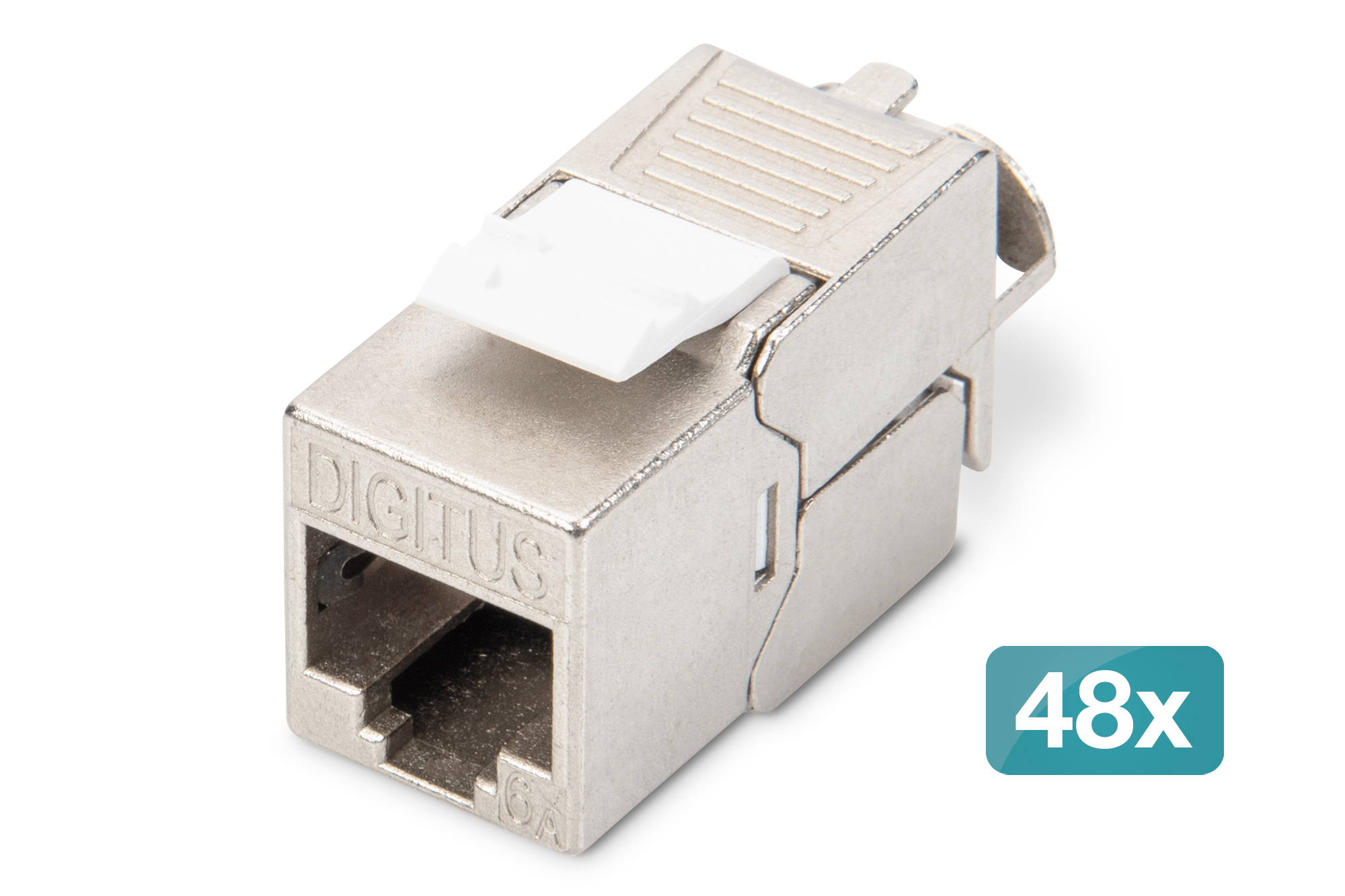 DN-93615-48  Conector Hembra KeyStone Cat 6A Apantallado  Metal Sin Herramientas Paquete de 48 unidades