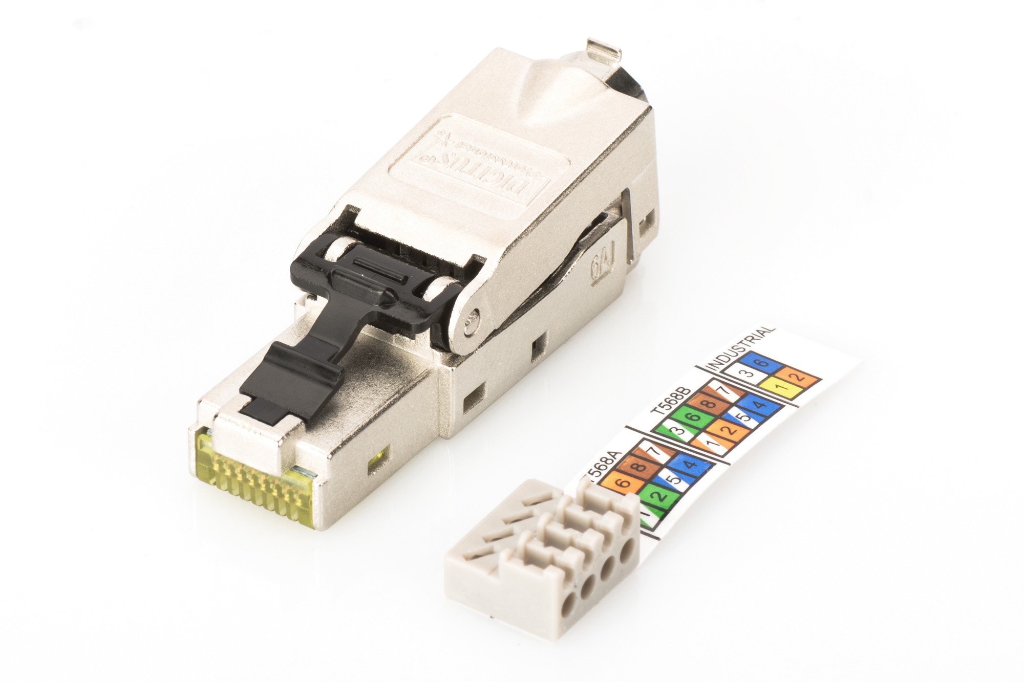 DN-93631-5  Conector de campo RJ45 Cat.6A, STP, Tapa guardapolvo, manguito de protección  5 unidades