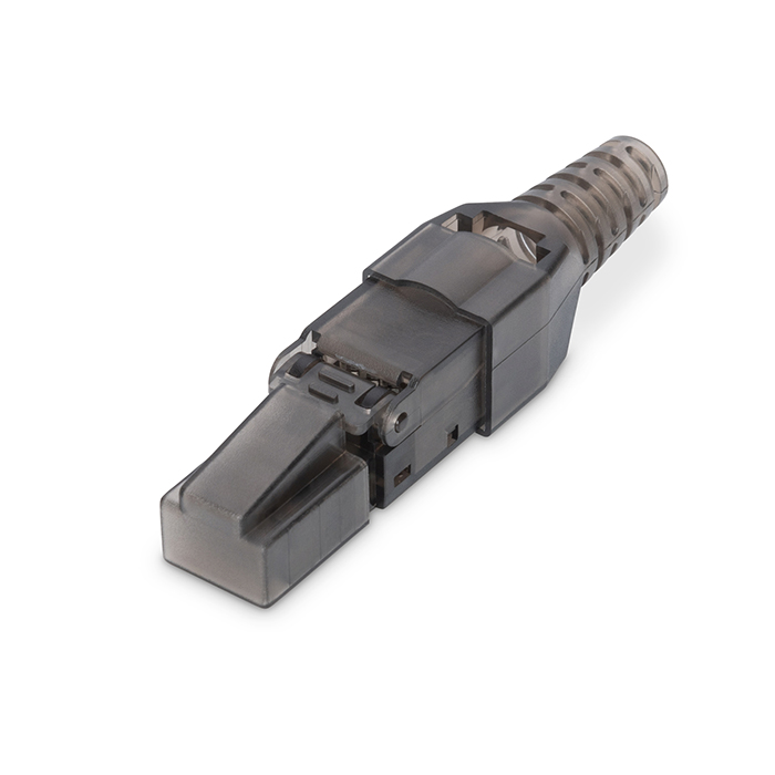 DN-93633  Conector de campo RJ45 Cat.6A, UTP, NEGRO AWG 27/7 a 22/1, conductor sólido y trenzado DIGITUS