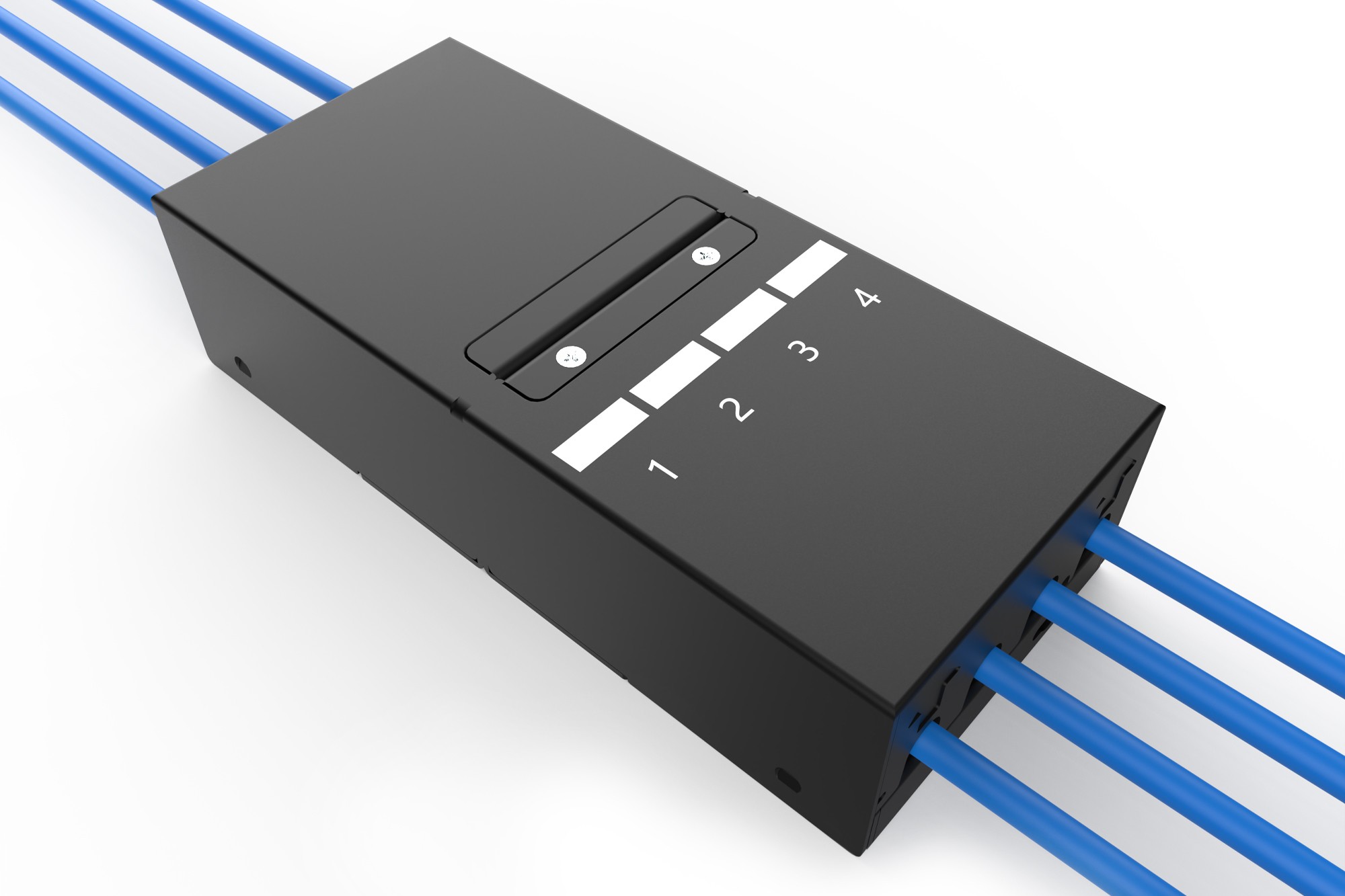 DN-93708-4  Caja de Punto de Consolidacion para 4 Keystone Digitus Metal con gestor de cables inteligente