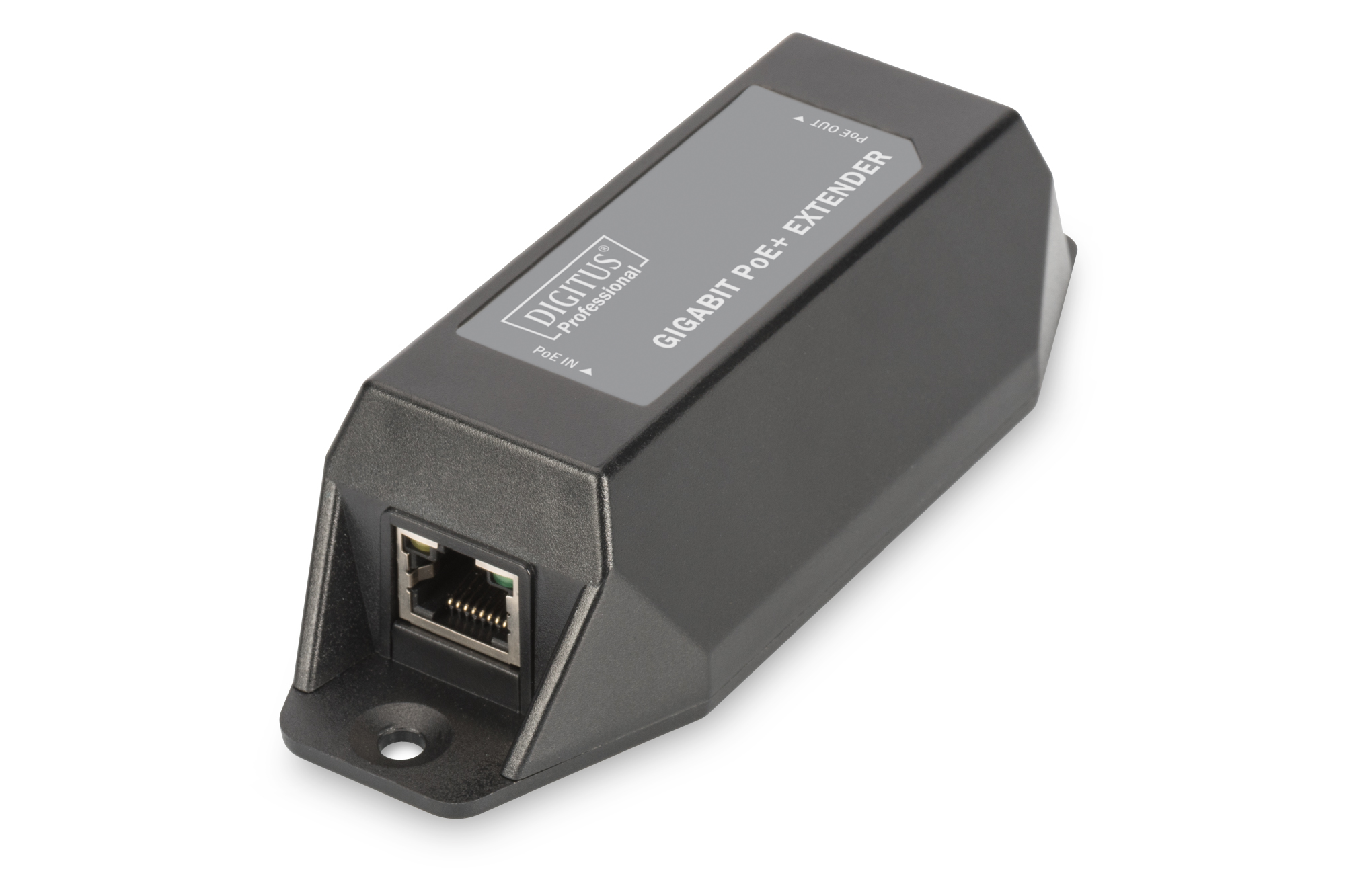 DN-95123  Repetidor Gigabit Ethernet PoE+, 802.3at 1 puerto, clavijas de alimentación: 3/6(+), 1/2(-), 22 W
