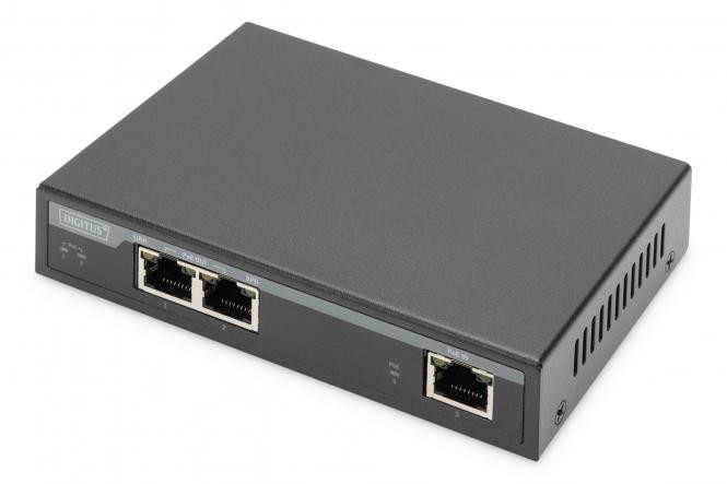 DN-95127-1  Extensor Gigabit PoE para interiores, 2 puertos, 60 W Extensión de 100 m, en cascada, autoalimentada