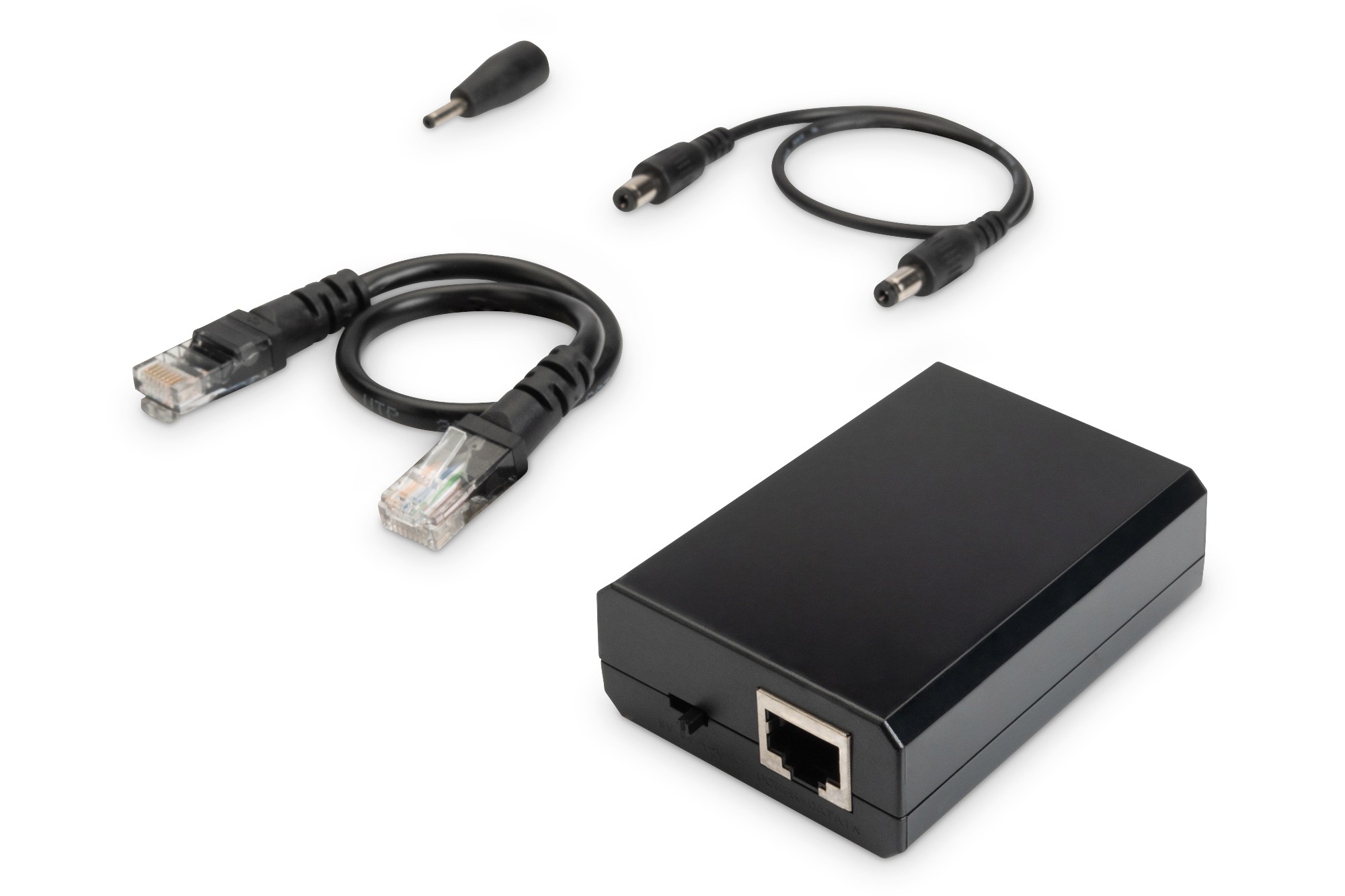 DN-95205  Divisor PoE+ Gigabit, 802.3at Output: 24 W 5V,9V,12V 2A