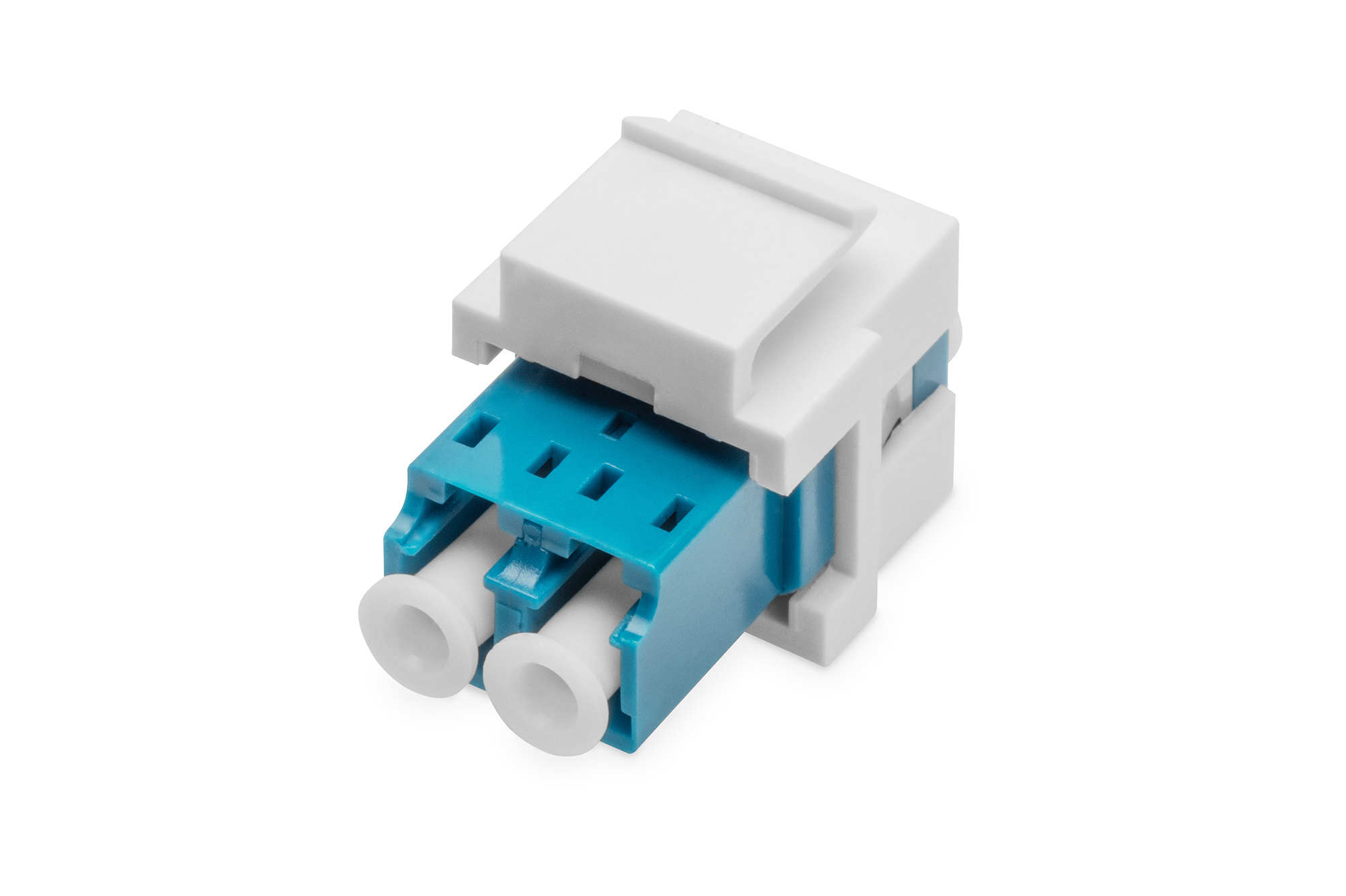 DN-96007-1-K  Acoplamiento para cable de fibra &oacute;ptica LC d&uacute;plex, monomodo, para panel Keystone OS2, color azul, incl. marco Keystone