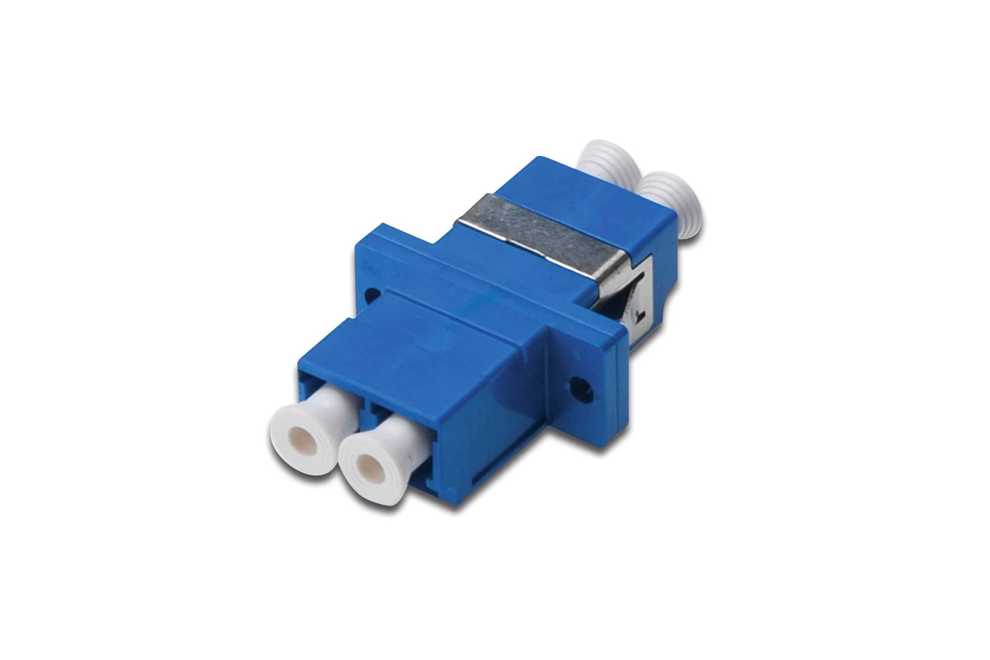 DN-96007-2  Acoplamiento de fibra &oacute;ptica, d&uacute;plex, LC a LC, SM, OS2, azul Manguito cer&aacute;mico, carcasa de pl&aacute;stico, incl. tornillos