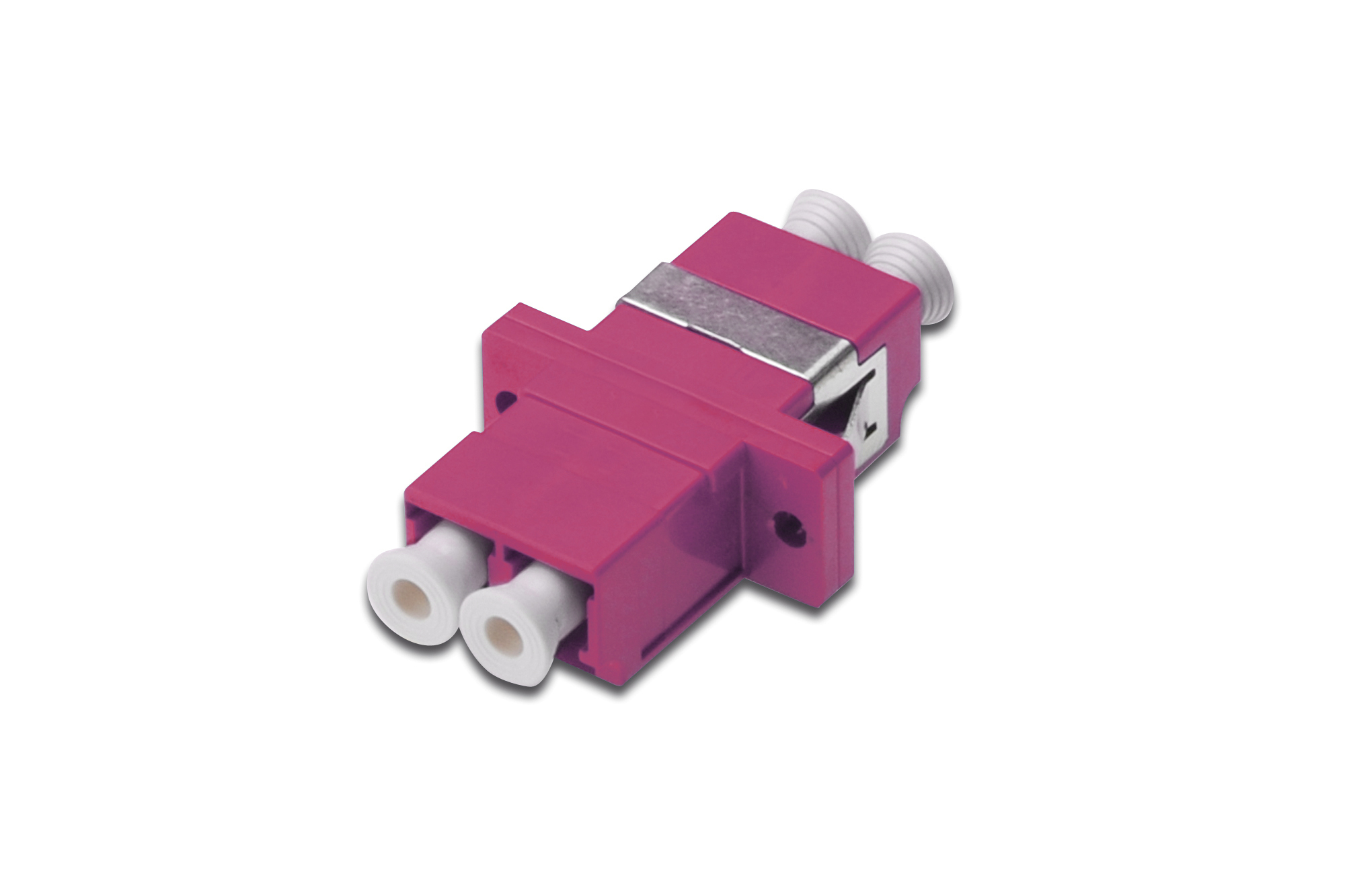 DN-96019-2  Acoplamiento de fibra &oacute;ptica, d&uacute;plex, LC a LC, MM OM4, violeta Manguito cer&aacute;mico, carcasa de pl&aacute;stico, incl. tornillos