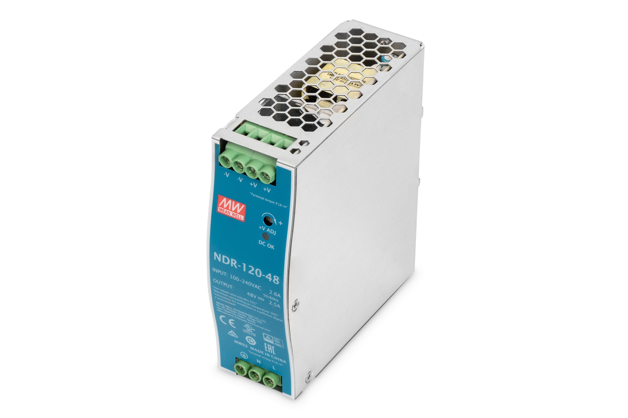 DN-PWR12048  Fuente Alimentación 48V/120W - Switch Industrial, Carril DIN