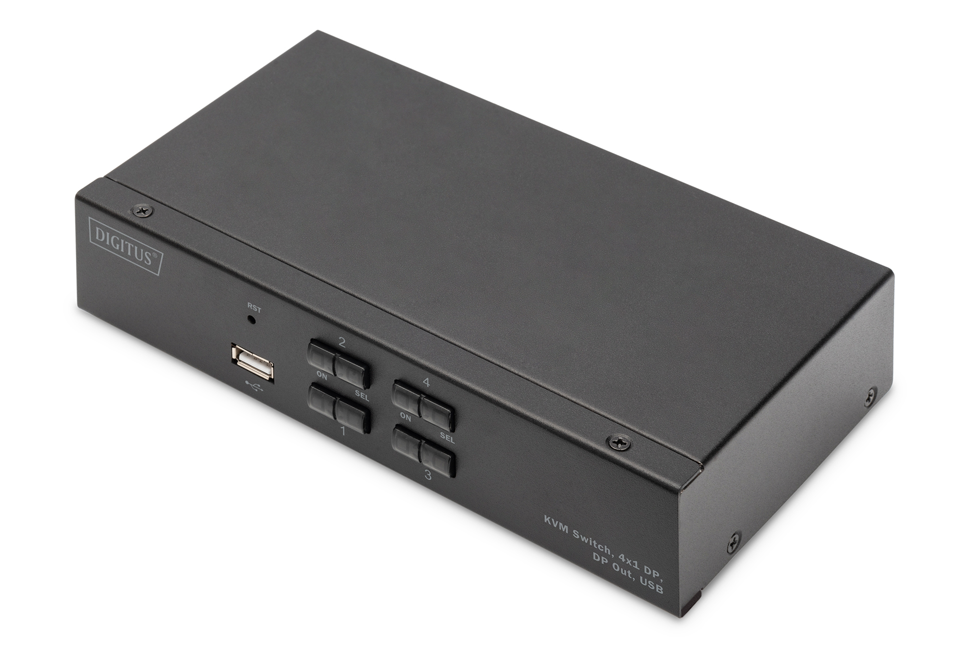 DS-12891  Conmutador KVM, 4x1 DP, DP Out, USB 4 DP + 4 USB + 4 altavoz + 4 micr&oacute;fono
