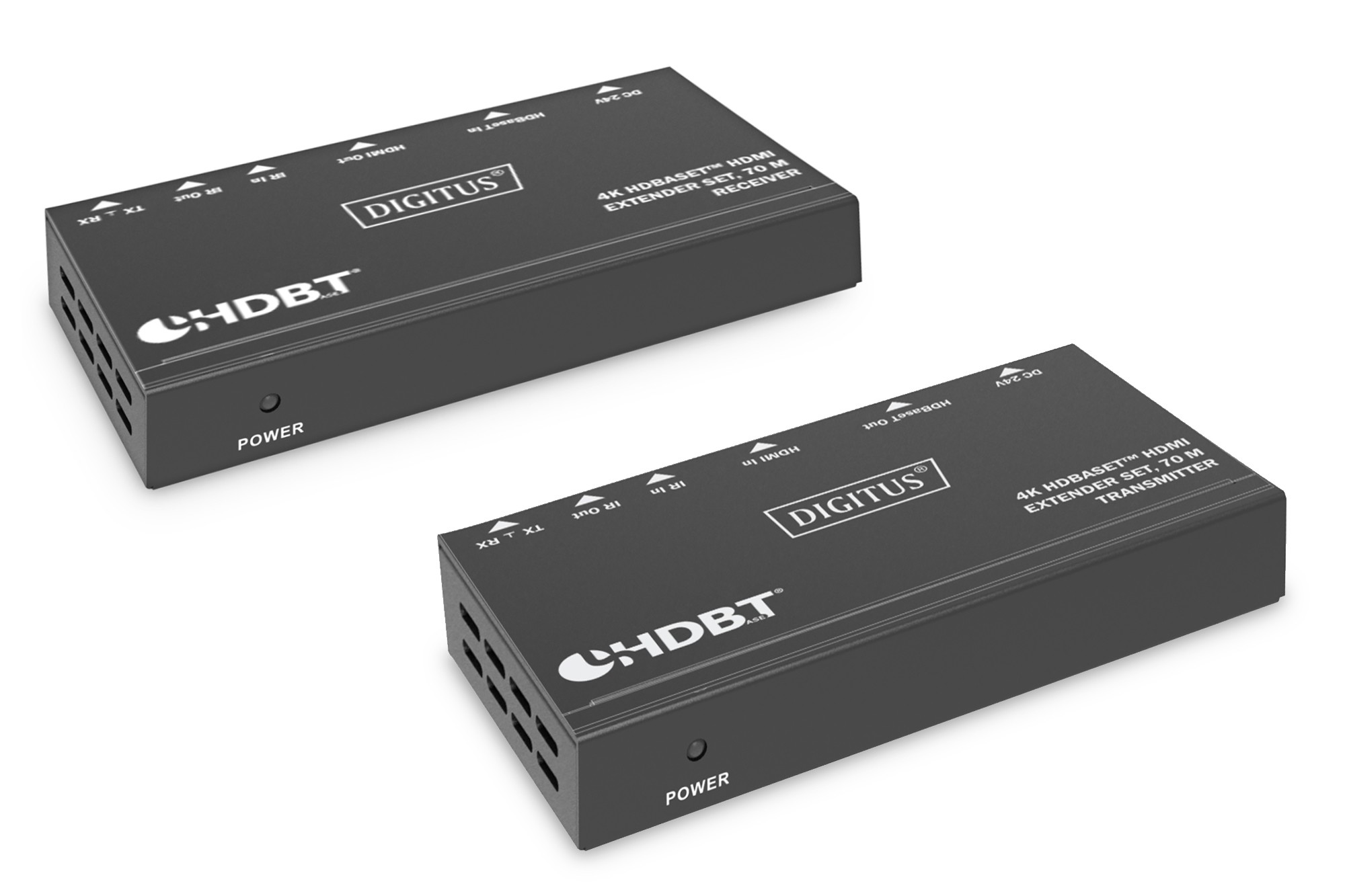 DS-55520  Extensor HDMI 4K HDBaseT, 70 m, PoC, RS232, IR, negro  Digitus
