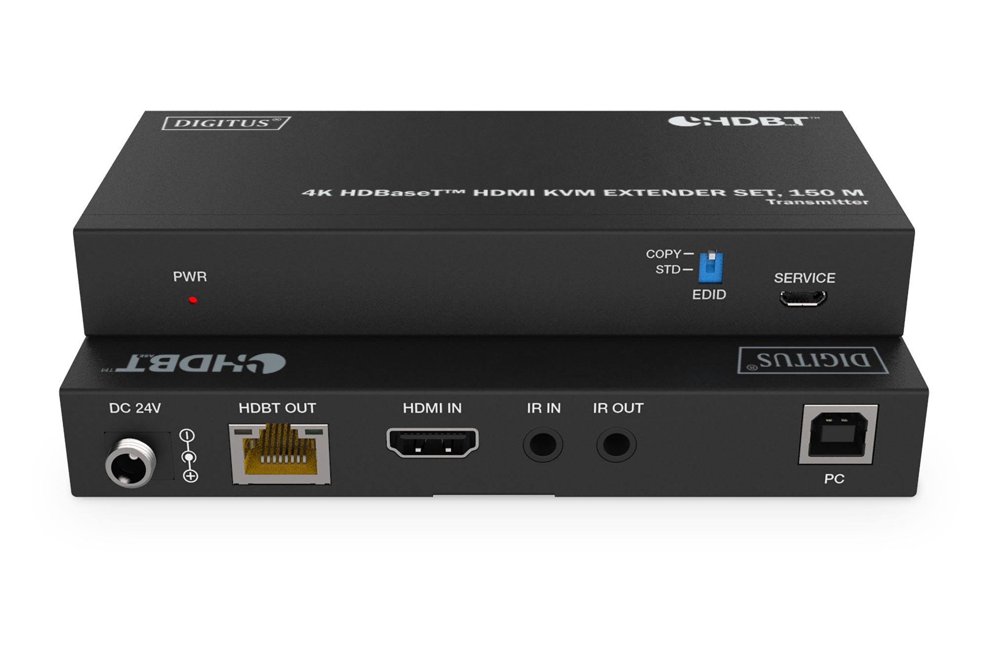DS-55522  Kit extensor HDMI KVM 4K HDBaseT?, 150 m  4K/60Hz, USB 1.1, PoC, IR, negro  Digitus