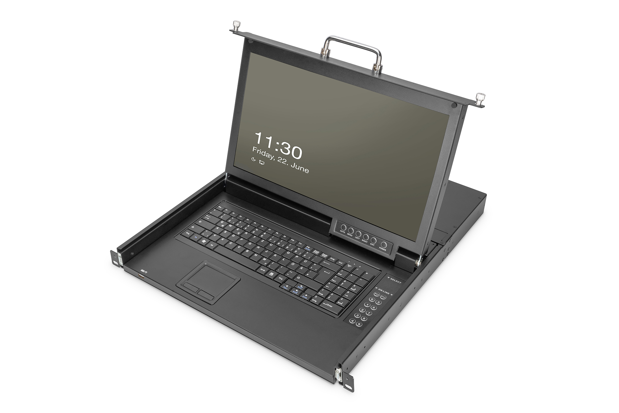 DS-72220-7IT  Consola modular TFT HD de 43,2 cm (17") con 16 puertos HDMI, negro RAL 9005, teclado IT