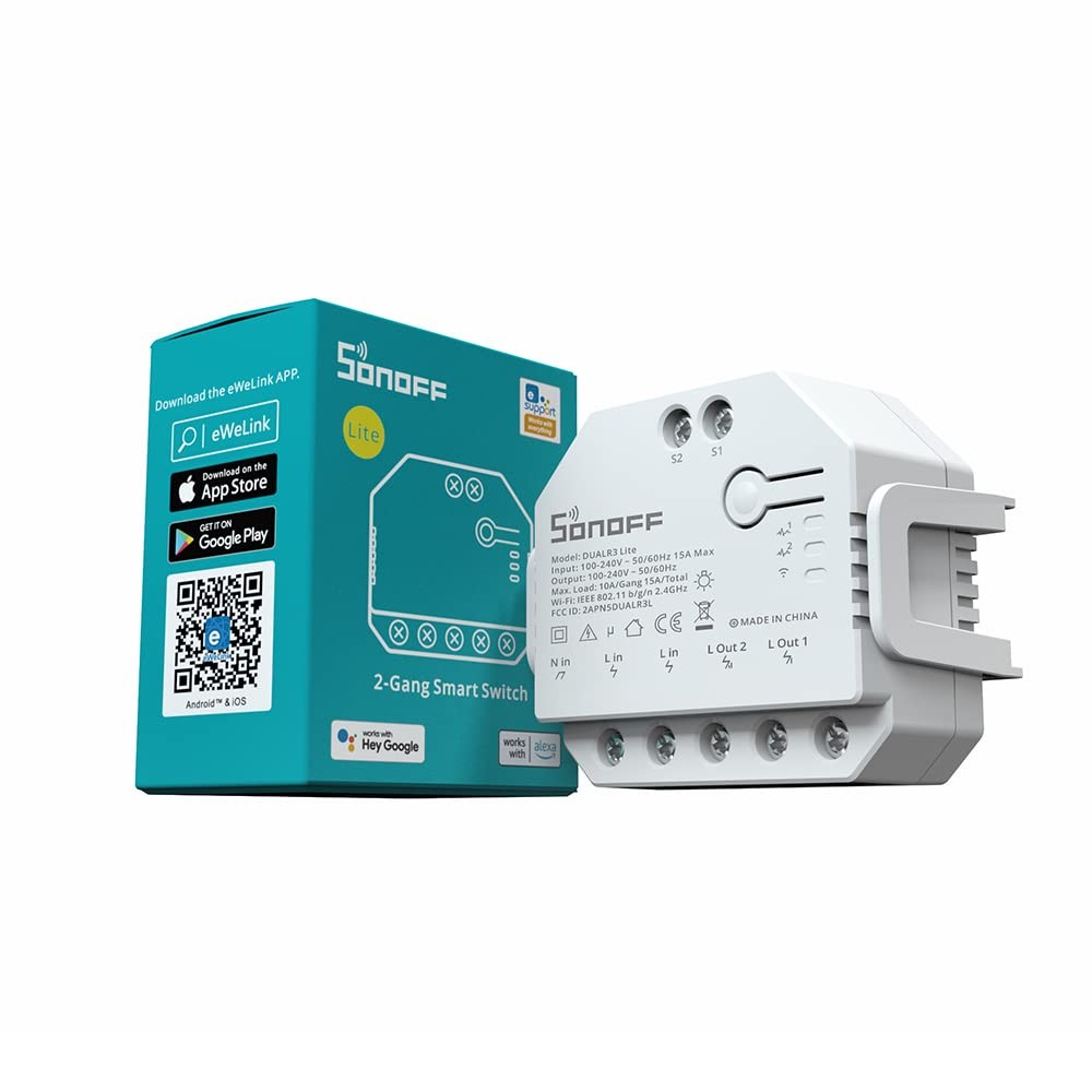 DUAL R3 LITE  SONOFF interruptor Doble, controlador wifi programable e Interruptor inteligente DUALR3 LITE