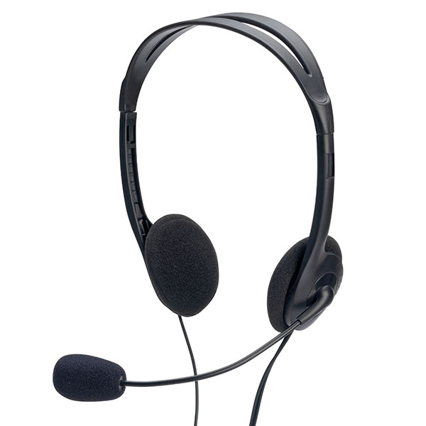 ED-83022  Auricular Negro Con microfono Stereo (2*jack 3.5") EDNET **Ultimas Unidades****