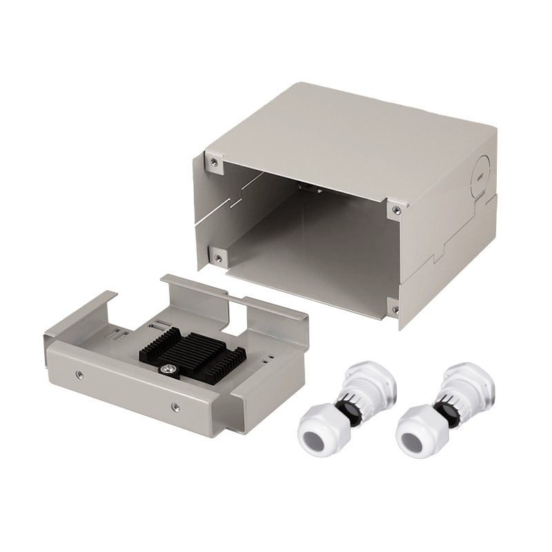 FB5001  Caja de empalme industrial para carril DIN, carcasa met&aacute;lica, sin panel frontal Logilink