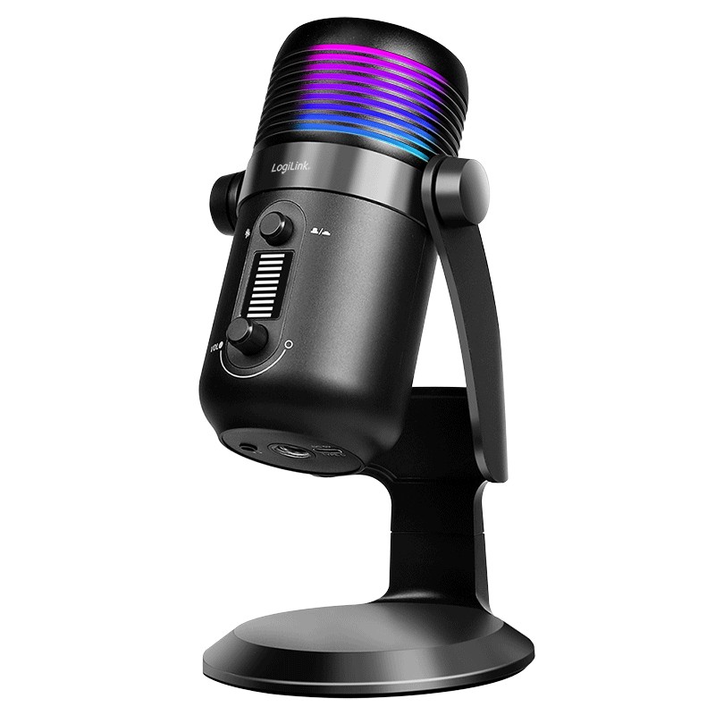 HS0058  Micr&oacute;fono cardioide, NRC, 192 kHz a 24 bits, luz RGB, para streaming, podcast y estudio.