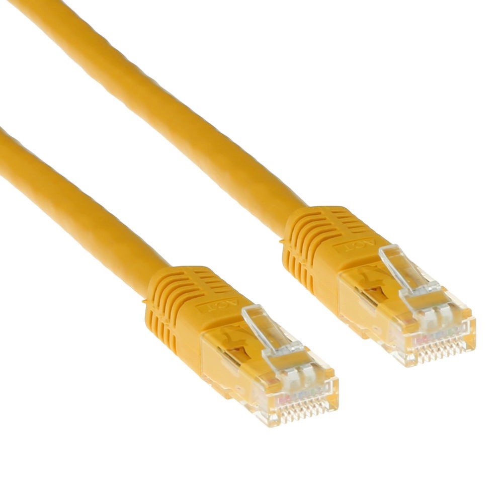 IB8801  Latiguillo CAT 6, U-UTP,  1.00 m, Amarillo, PVC, Contactos RJ-45 50&micro; oro. ACT