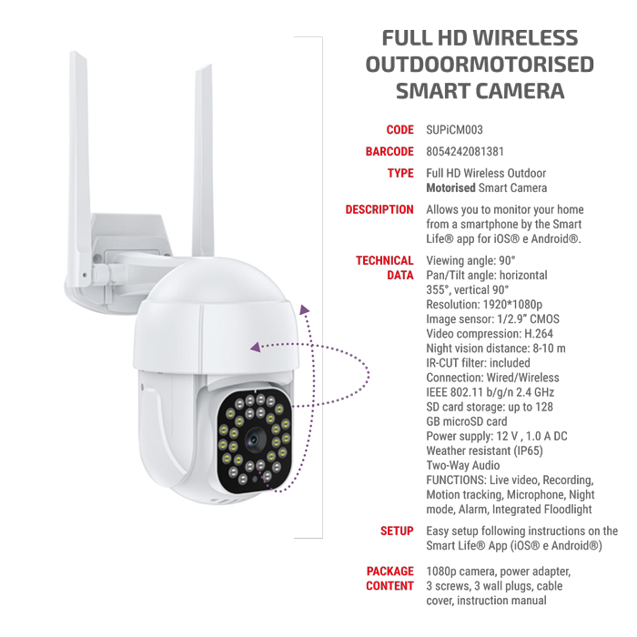 ICM 003  Camara Exterior Smart Full HD Wireless Motorizada SUPERIOR