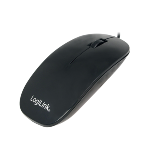 ID0063  Ratón Optico Plano Slim 1000dpii Negro USB Logilink