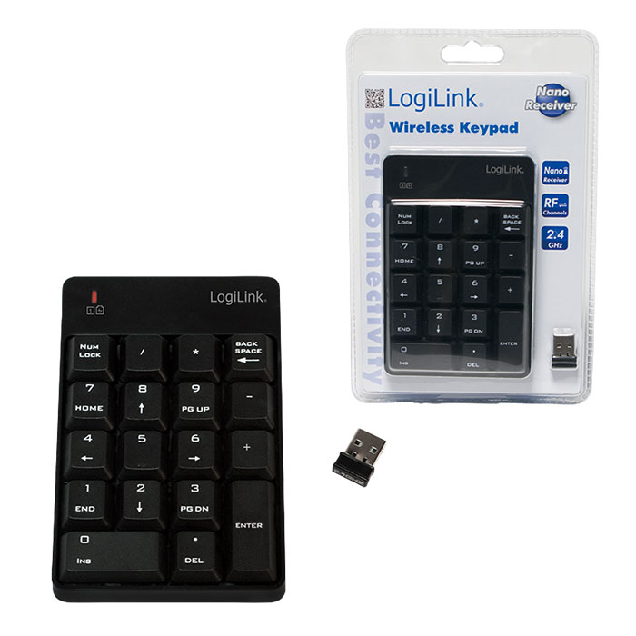 ID0120  Teclado numérico USB 19 Teclas INALAMBRICO , Logilink