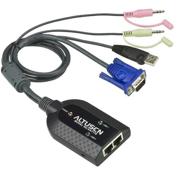 KA7178  Adaptador KVM VGA/Audio USB de salida dual con Virtual Media