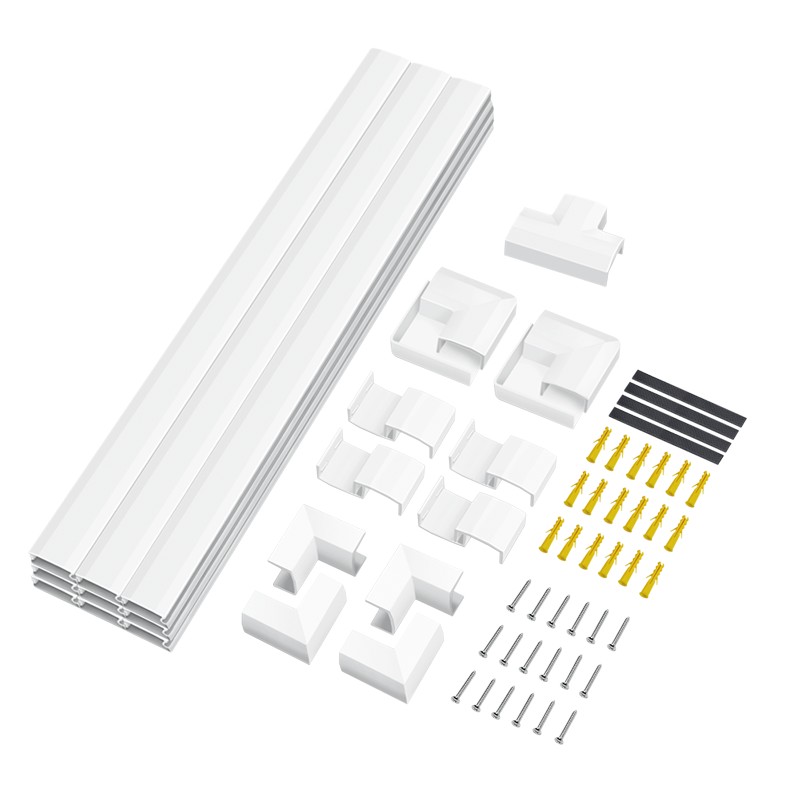 KAB0110  Kit de canaleta de Pared (67 Piezas) para instalación en Pared, Color Blanco Logilink
