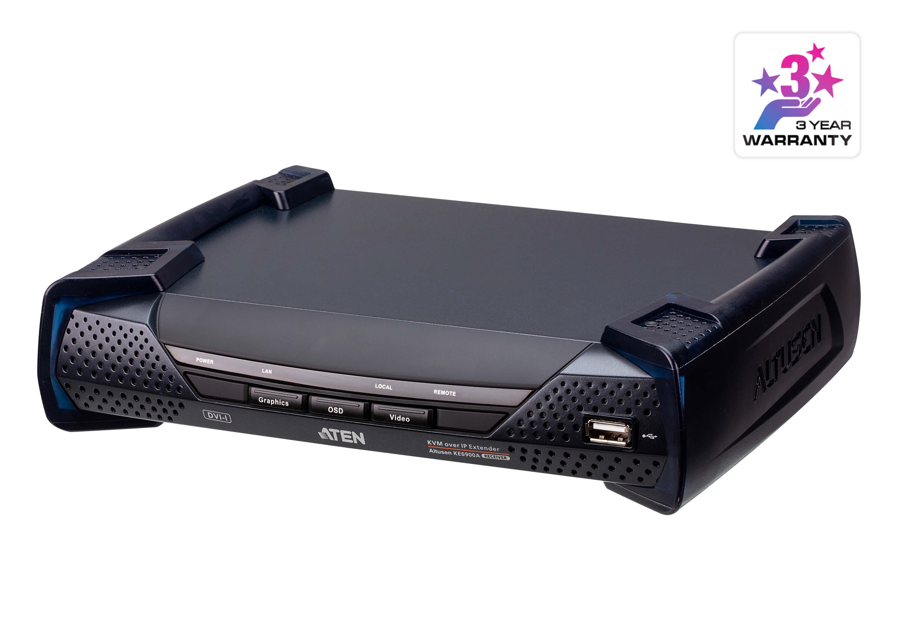 KE6900AR  Receptor KVM por IP DVI-I single display USB