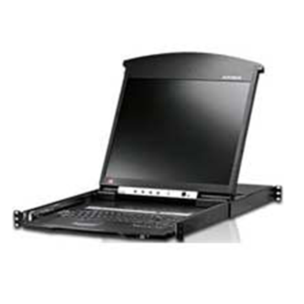 KL1516AN  Consola LCD dual rail con switch KVM integrado multi-interfaz Cat 5 de 16 puertos