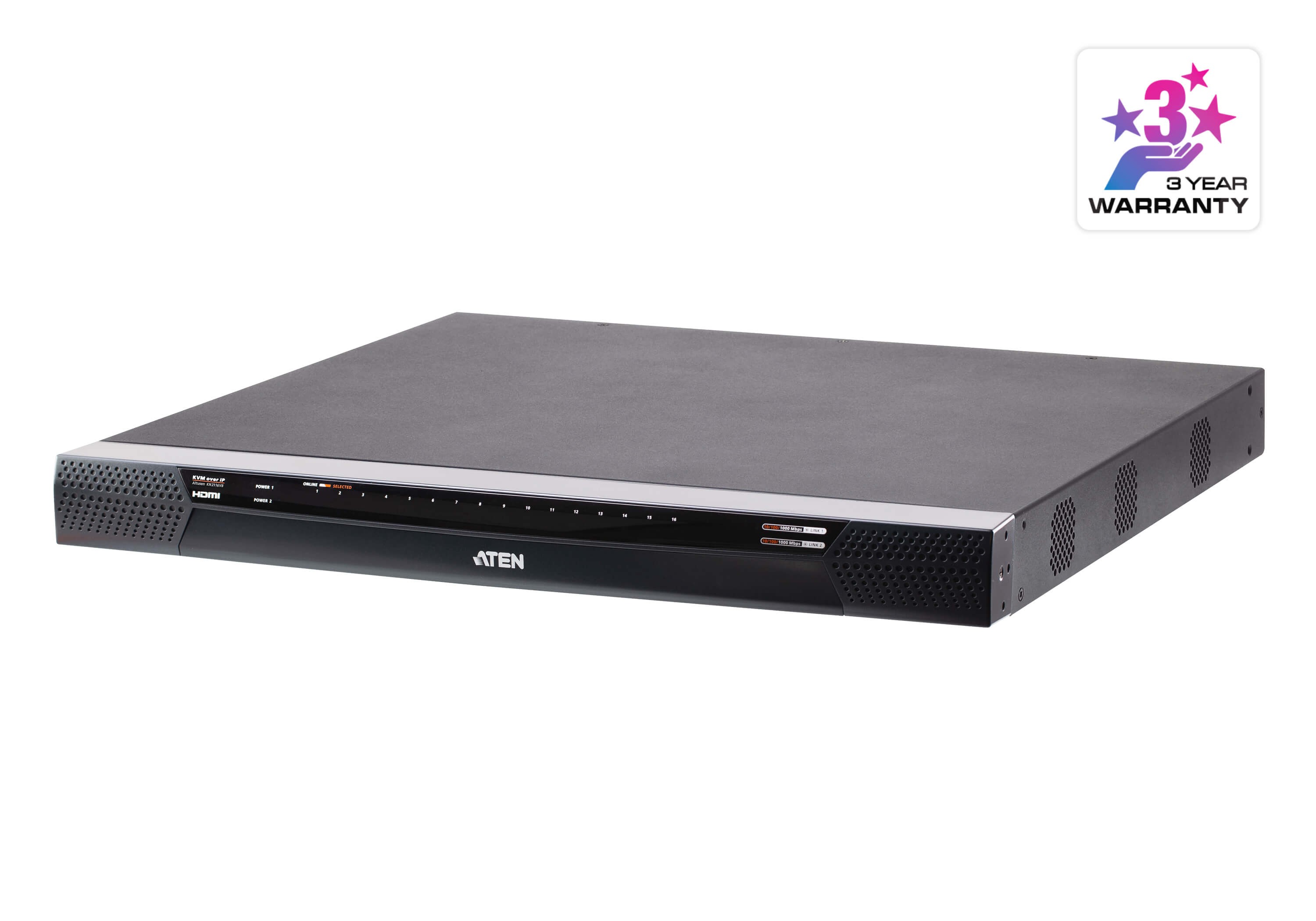 KN2116VB  1-Local/2-Acceso remoto 16-Port Multi-Interface Cat 5 KVM con acceso por IP Switch premium