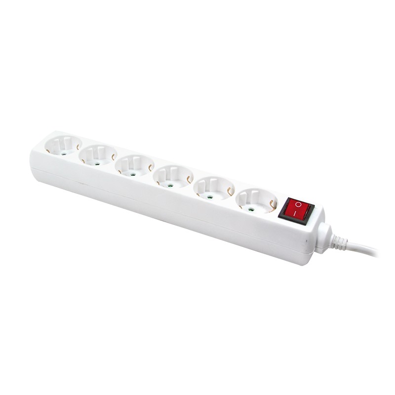 Chacon Regleta 5 Tomas De Corriente 16 A Con Interruptor, Enchufe Plano,  Cable De 1,5 M Ho5vv-f 3x1,5 Mm² Blanco con Ofertas en Carrefour