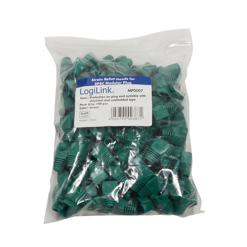 MP0007  Capuchón RJ45 Verde Ø5,8mm  LOGILINK    (PRECIO 100 UNIDADES )