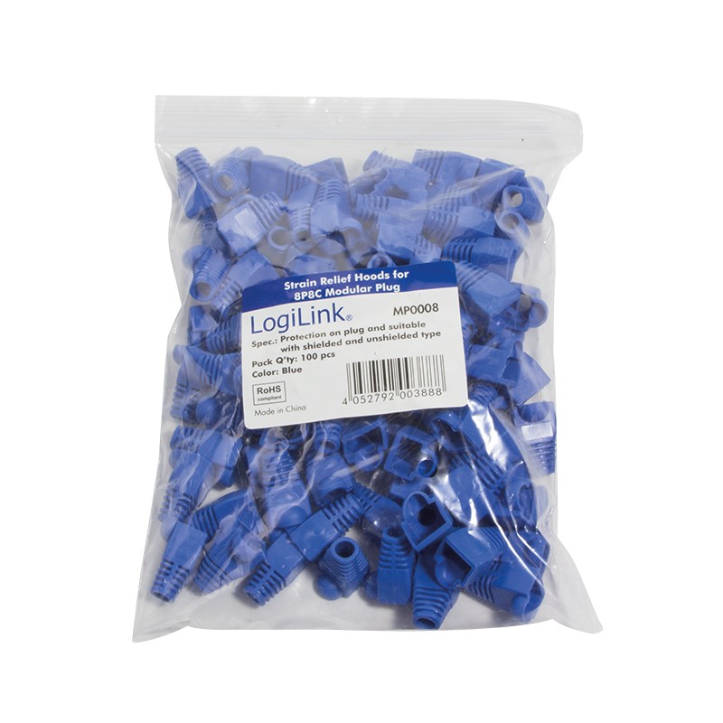 MP0008  Capuchón RJ45 Azul Ø5,8mm  LOGILINK    (PRECIO 100 UNIDADES )