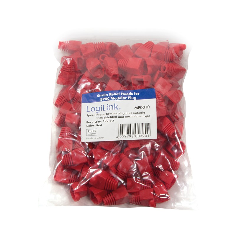 MP0010  Capuchón RJ45 Rojo Ø5,8mm LOGILINK    (PRECIO 100 UNIDADES )