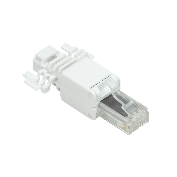 MP0028  Conector modular Cat 6A RJ45 Macho UTP No apantallado  Sin Herramienta Blanco