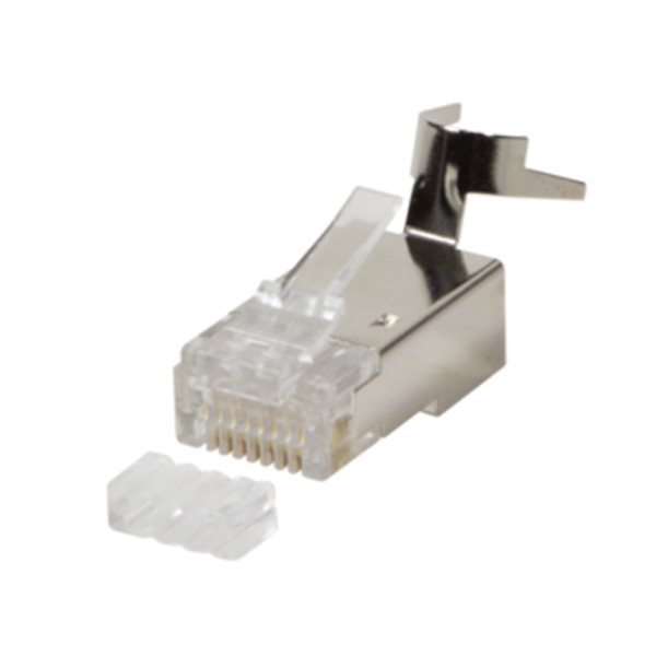 MP0030  Conector modular Cat 6A RJ45 Macho STP Apantallado , Para herramienta WZ0029, ( precio de 1 bolsa de 10 unidades )