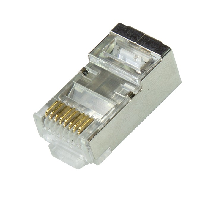 MP0070  Conector modular Cat 6A RJ45 M STP ( precio de 1 bolsa de 50 unidades )